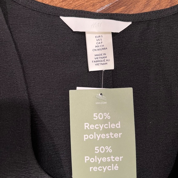 NWT H&M Women's V-Neck Black Dress - Picture 4 of 12